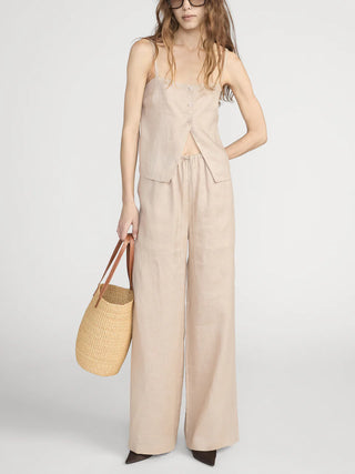 Frame - The Linen Button Cami-Shirts & Tops-Wardrobe Apparel