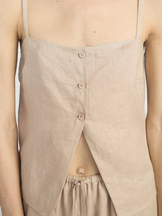 Frame - The Linen Button Cami-Shirts & Tops-Wardrobe Apparel