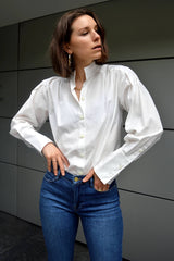 FRAME - Pleated Clean Collar Blouse
