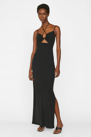 Frame - Strappy Knit Dress in Noir