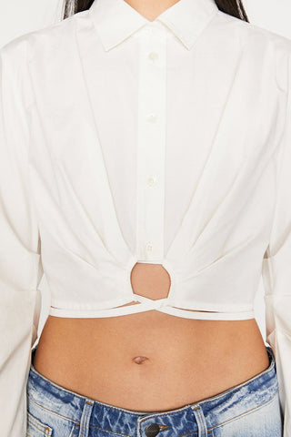 Frame - Wrap Tie Shirt Blanc