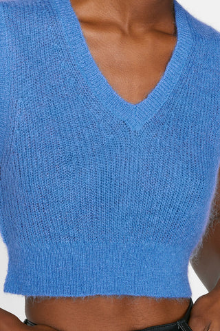 Frame - Shrunken Vest in Cornflower Blue