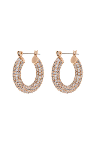 Pave Baby Amalfi Hoops - Rose Gold