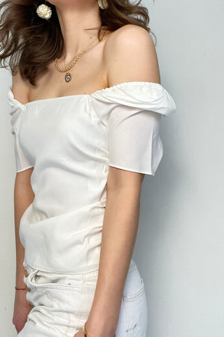 FRAME - Betty Top Off White