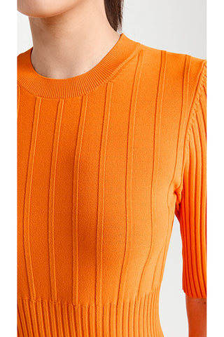 Frame - Mixed Rib Sweater Dress in Nectarine